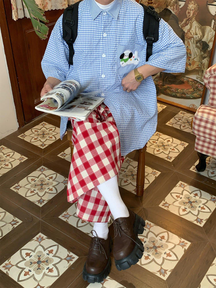Plaid Short-Sleeve Shirt