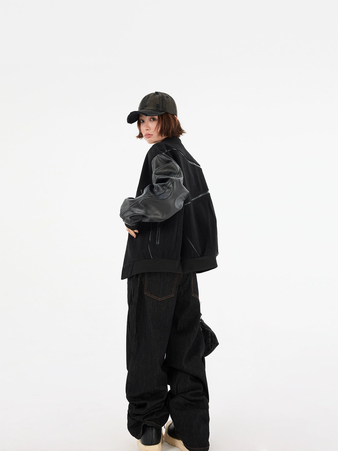 Chaqueta Bomber de Béisbol de Cuero PU Retro 