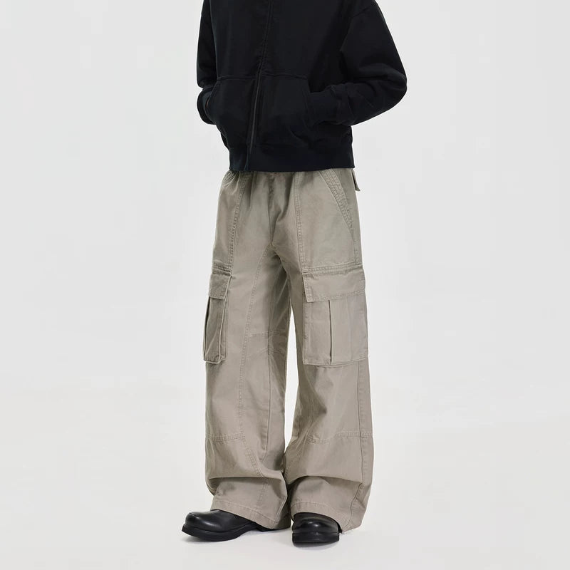 بنطلون كارجو واسع بتصميم ريترو 