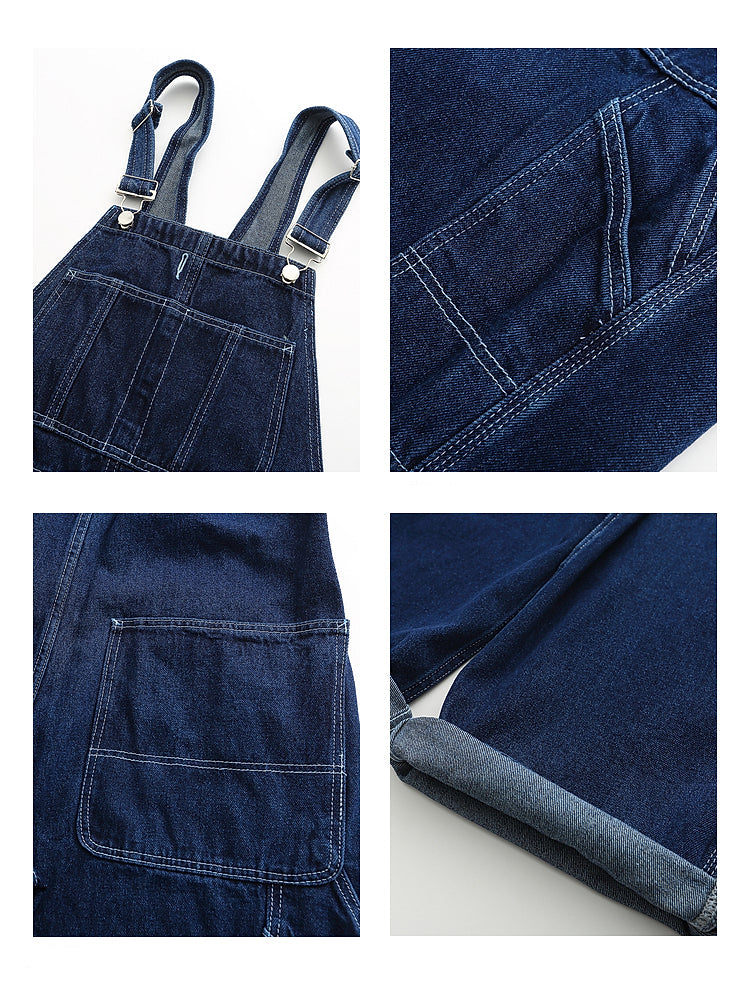 Pantalones de tirantes sueltos de mezclilla retro 