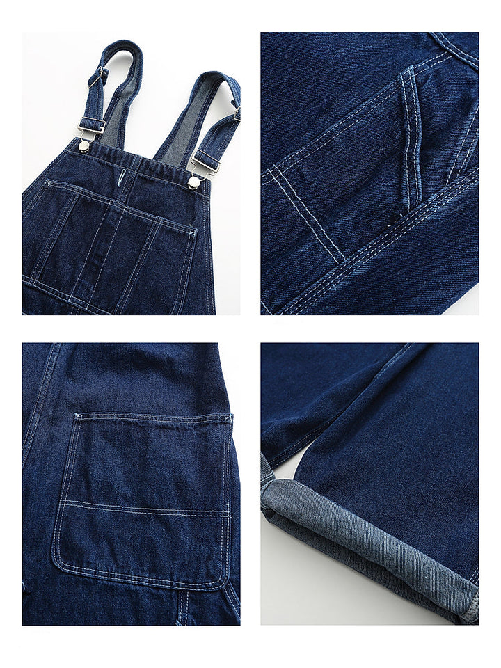 Pantalones de tirantes sueltos de mezclilla retro 