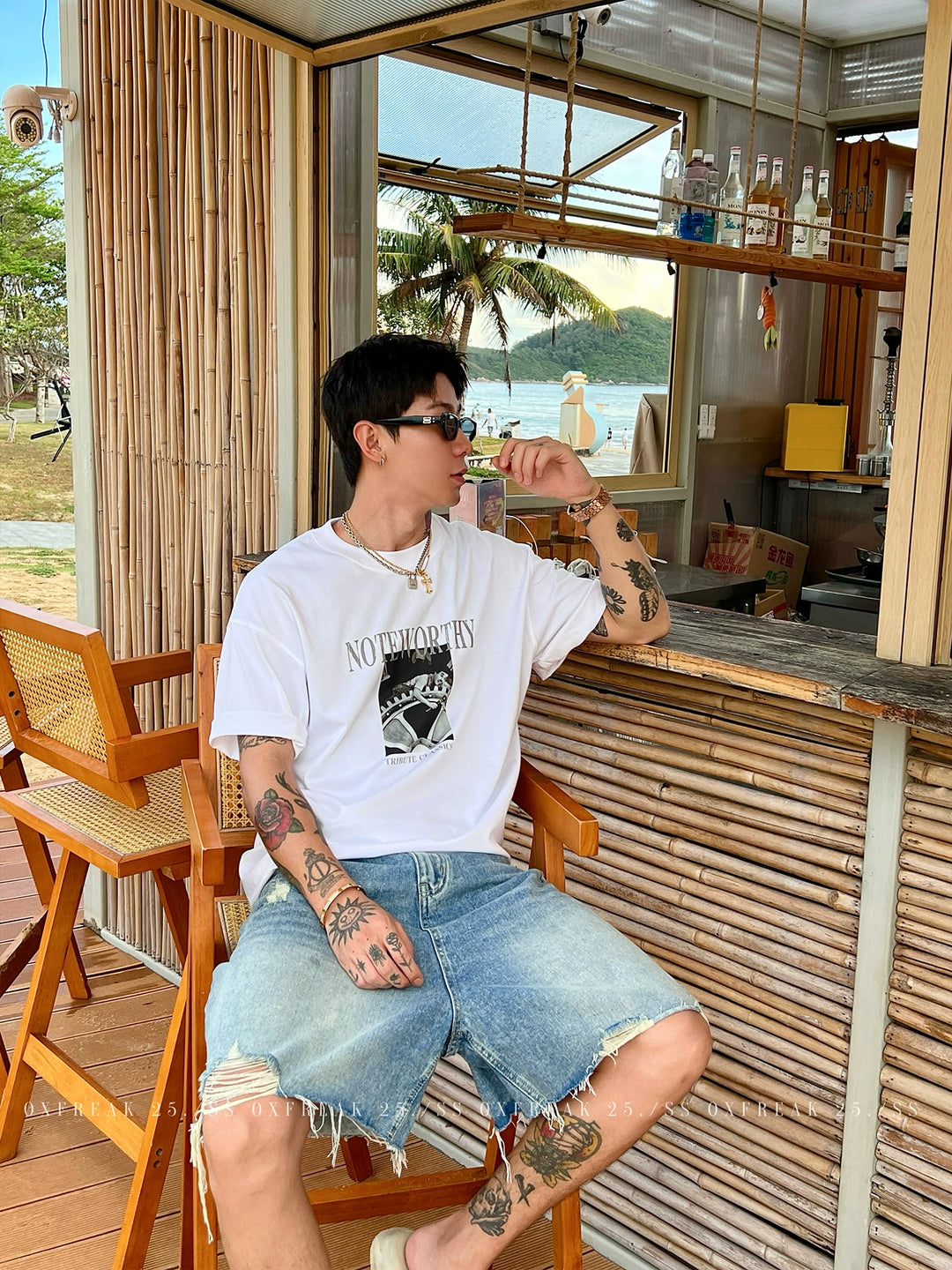 Portrait Print Loose T-Shirt