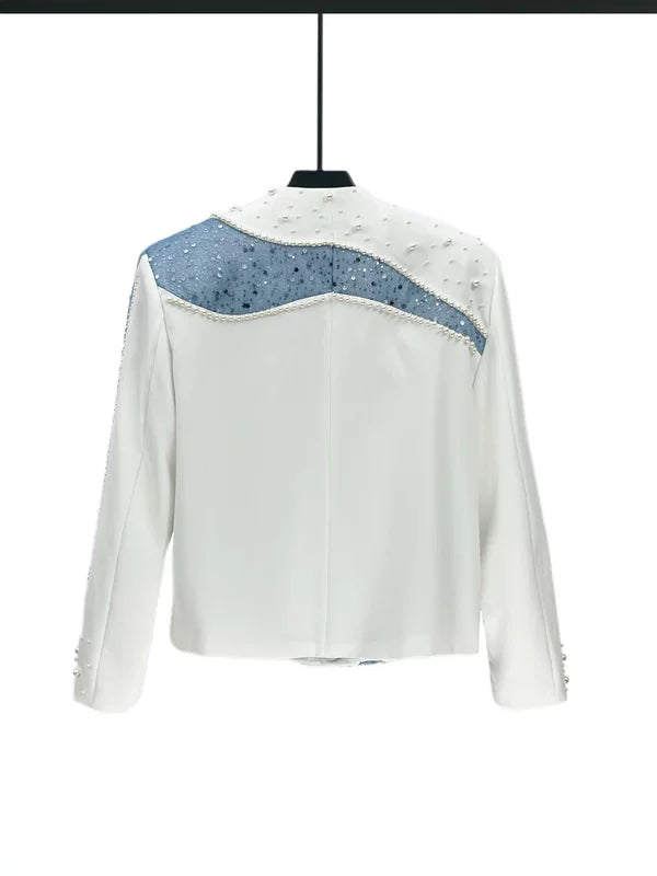 스팽글 장식 컬러블록 퍼포먼스 재킷 