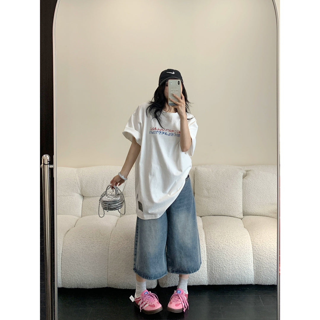 Relaxed Fit Letter Print T-Shirt