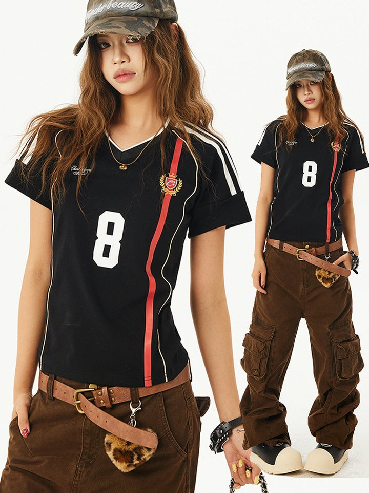 Retro Sports Jersey Short Sleeve T-shirt