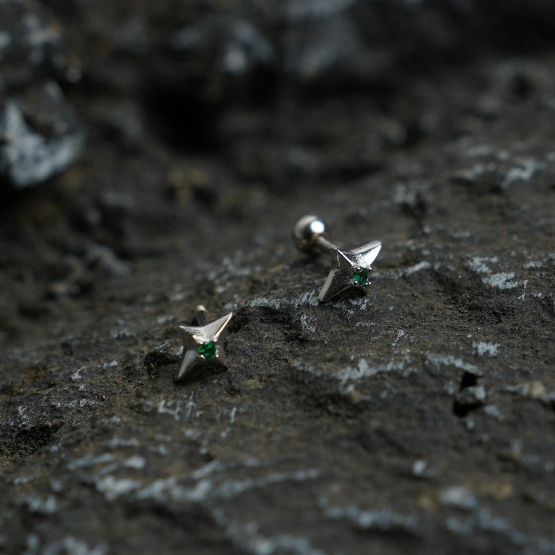 Sterling Silver Star Stud Earrings