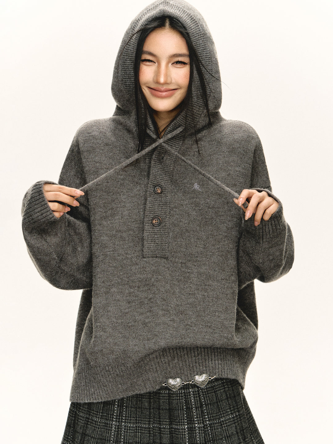 Retro Hooded Loose Sweater Jacket