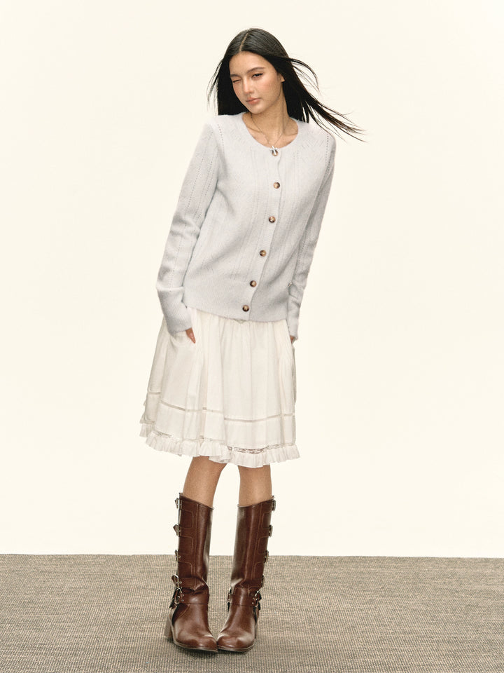 Soft Knit Button Front Sweatshirt
