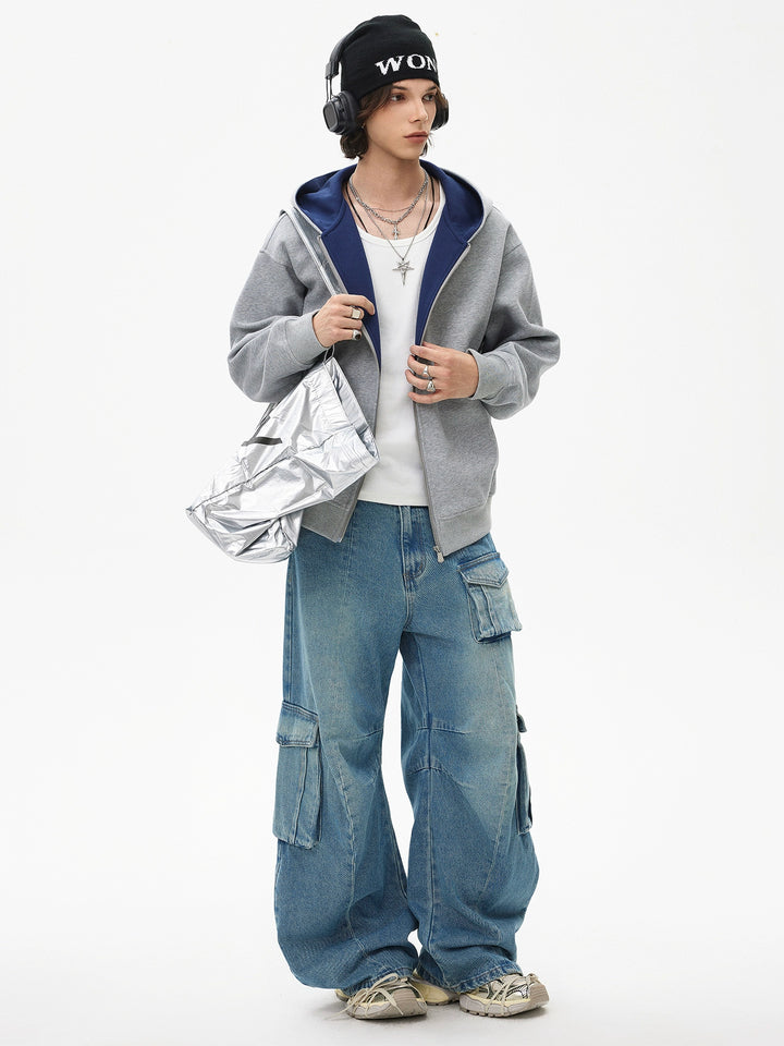 Hooded Zip-Up Sweatshirt Jacket