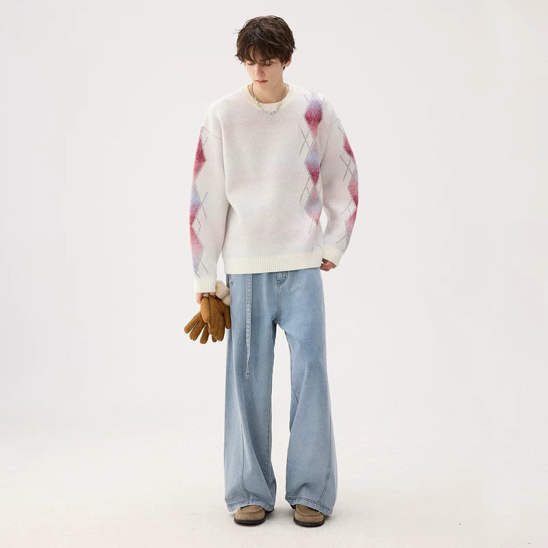 Gradient Diamond Pattern Sweater