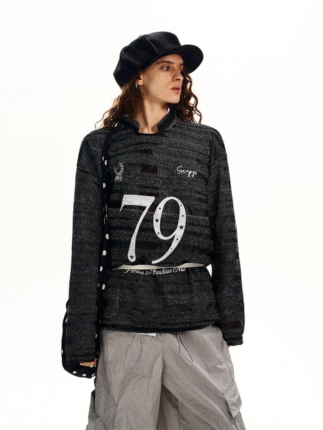 Long-sleeved Striped Knit Sweater