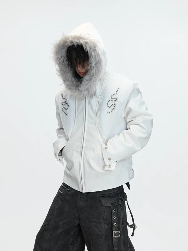 Hooded Crocodile Pattern Jacket