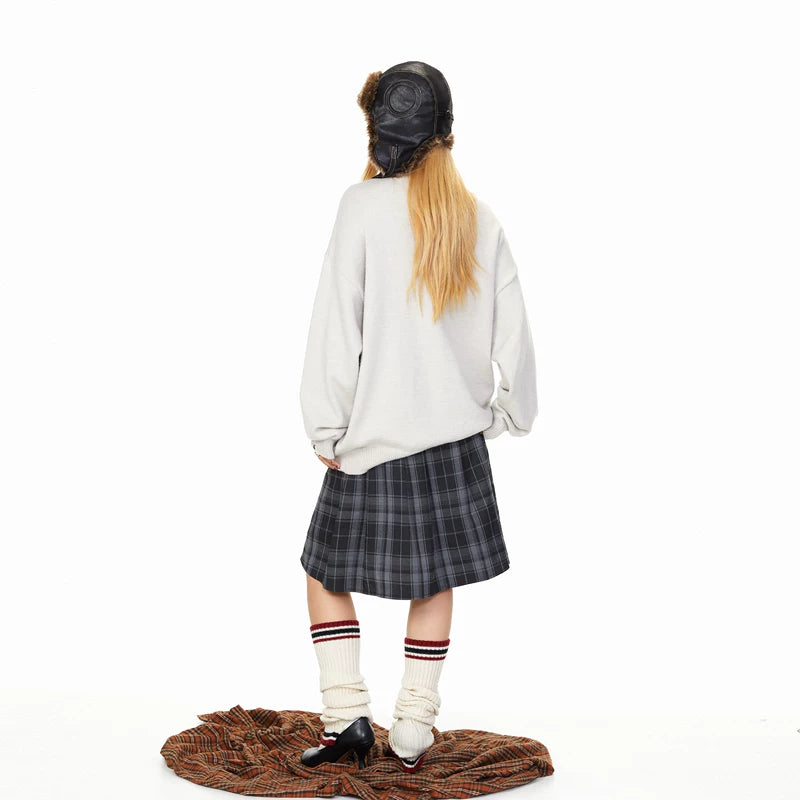 Graffiti Crew Neck Knit Sweater