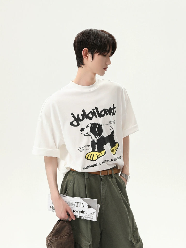 Cartoon Print Loose Short Sleeve T-Shirt