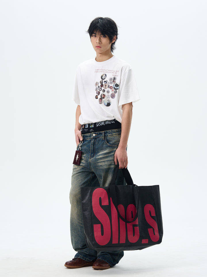Loose Fit Short-Sleeve Badge T-Shirt