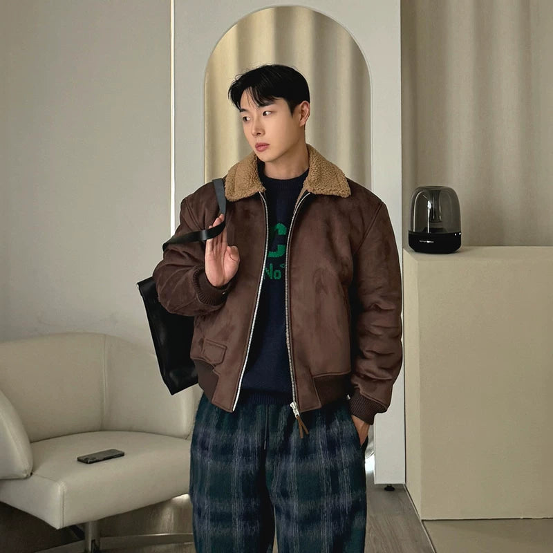 سترة طيران بقلنسوة من الفرو الصناعي 