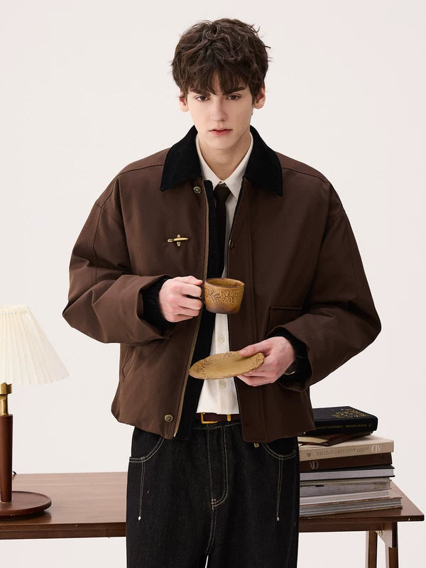 Corduroy Trim Workwear Winter Jacket