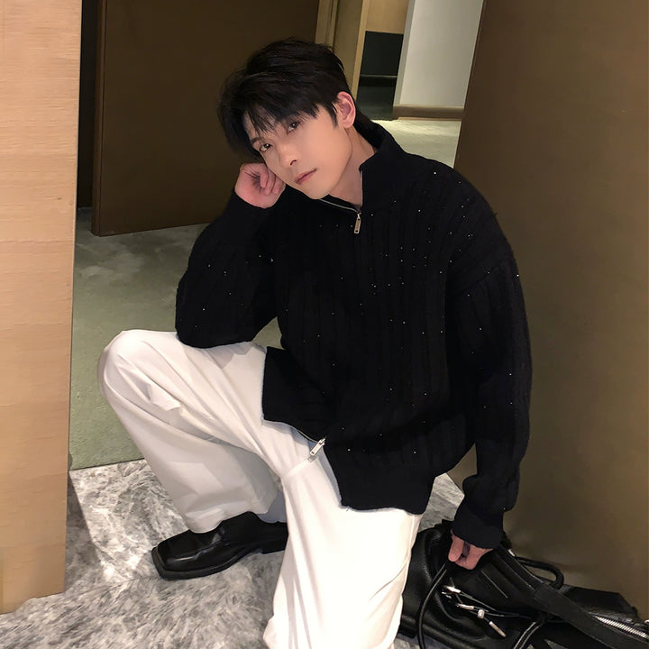 Zip Up Knit Cardigan Sweater Jacket