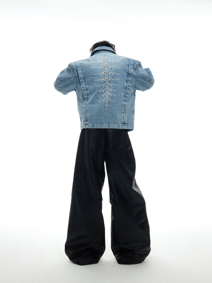 Vintage Washed Rivet Denim Jacket