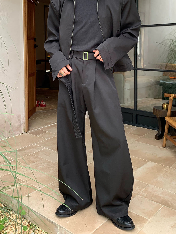 Loose Straight Floor-Length Pants