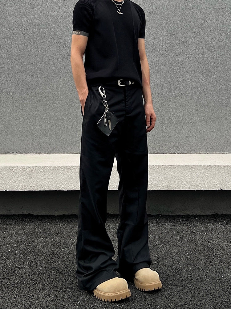 Ausgestellte gerade Slim-Fit Freizeit-Hosen 