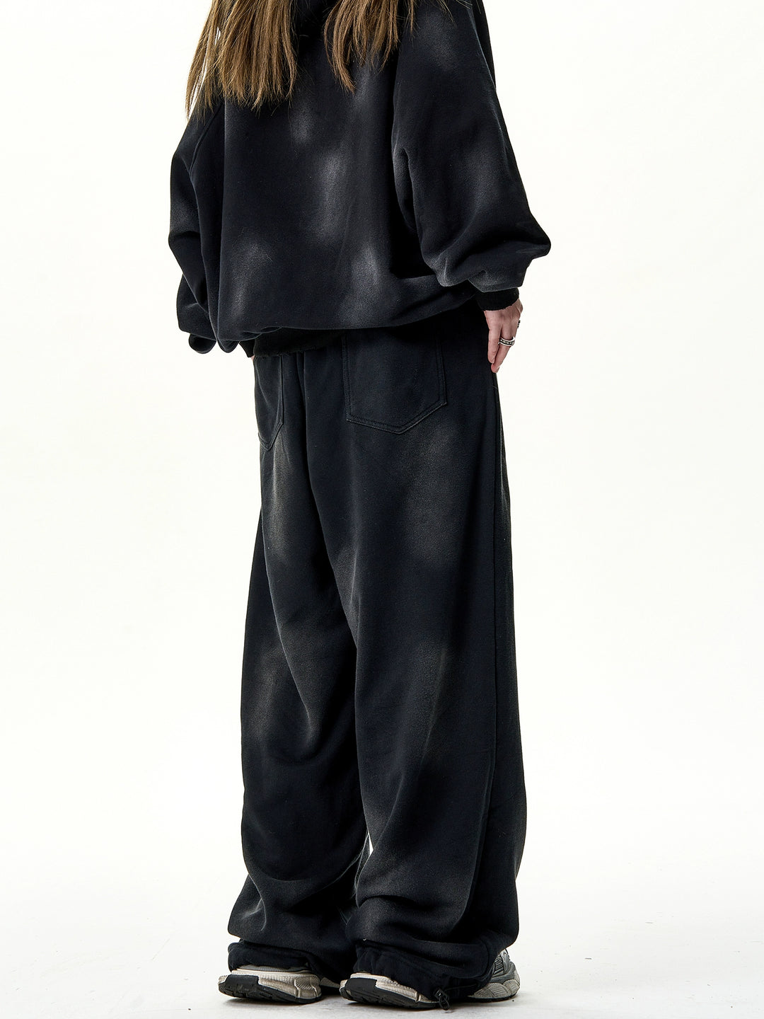 Bred Beina Vaskede Grafiske Sweatpants 
