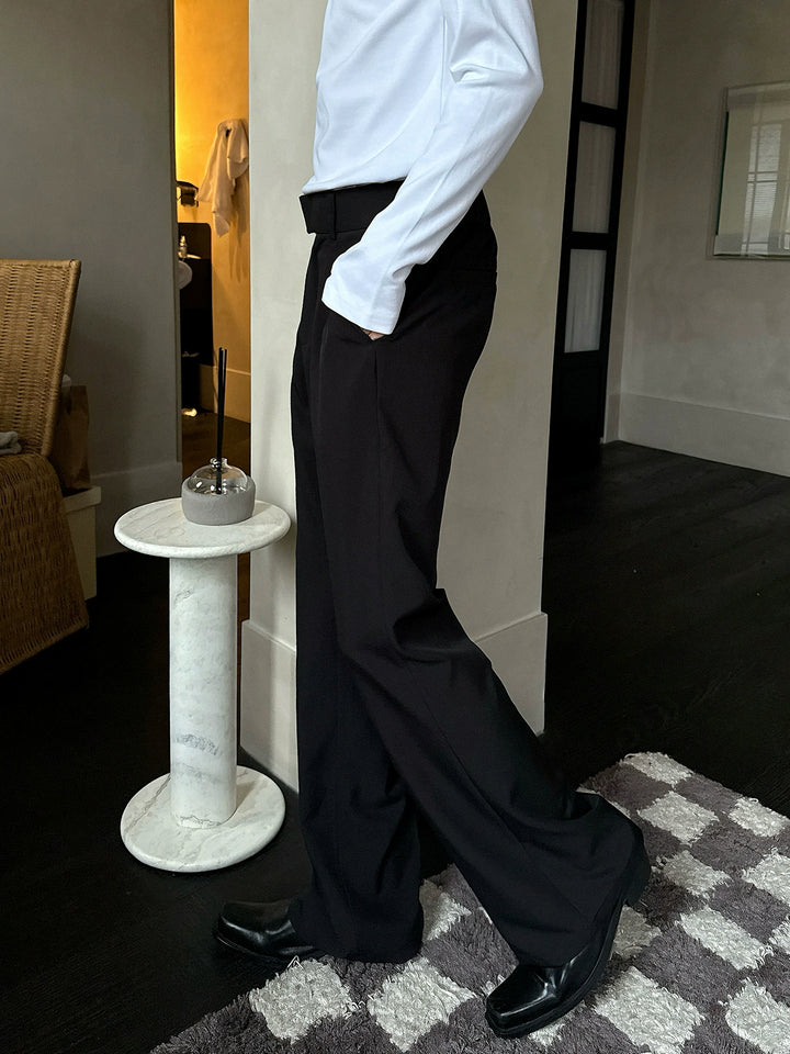 Straight High-Waist Loose Pants