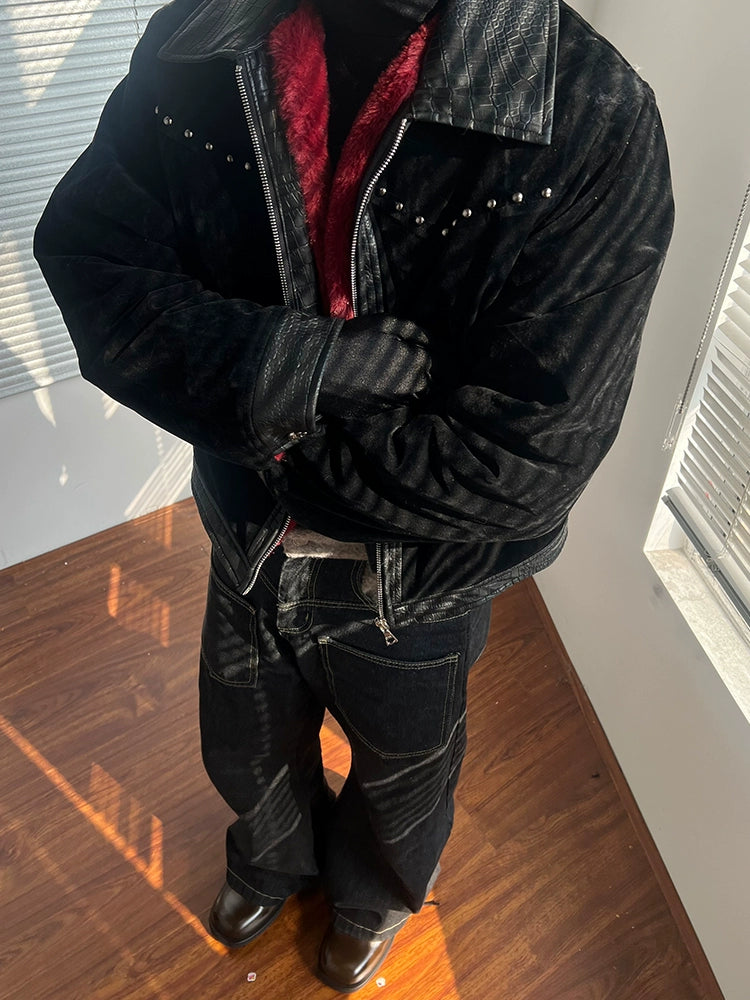 Giacca Isolata in Pelle di Python con Rever 