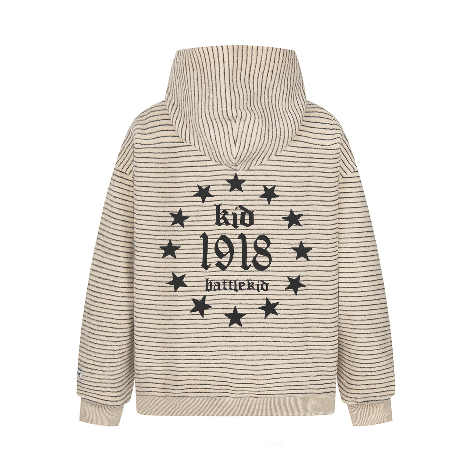 Retro Yün Çizgili Kapüşonlu Fermuarlı Kazak 