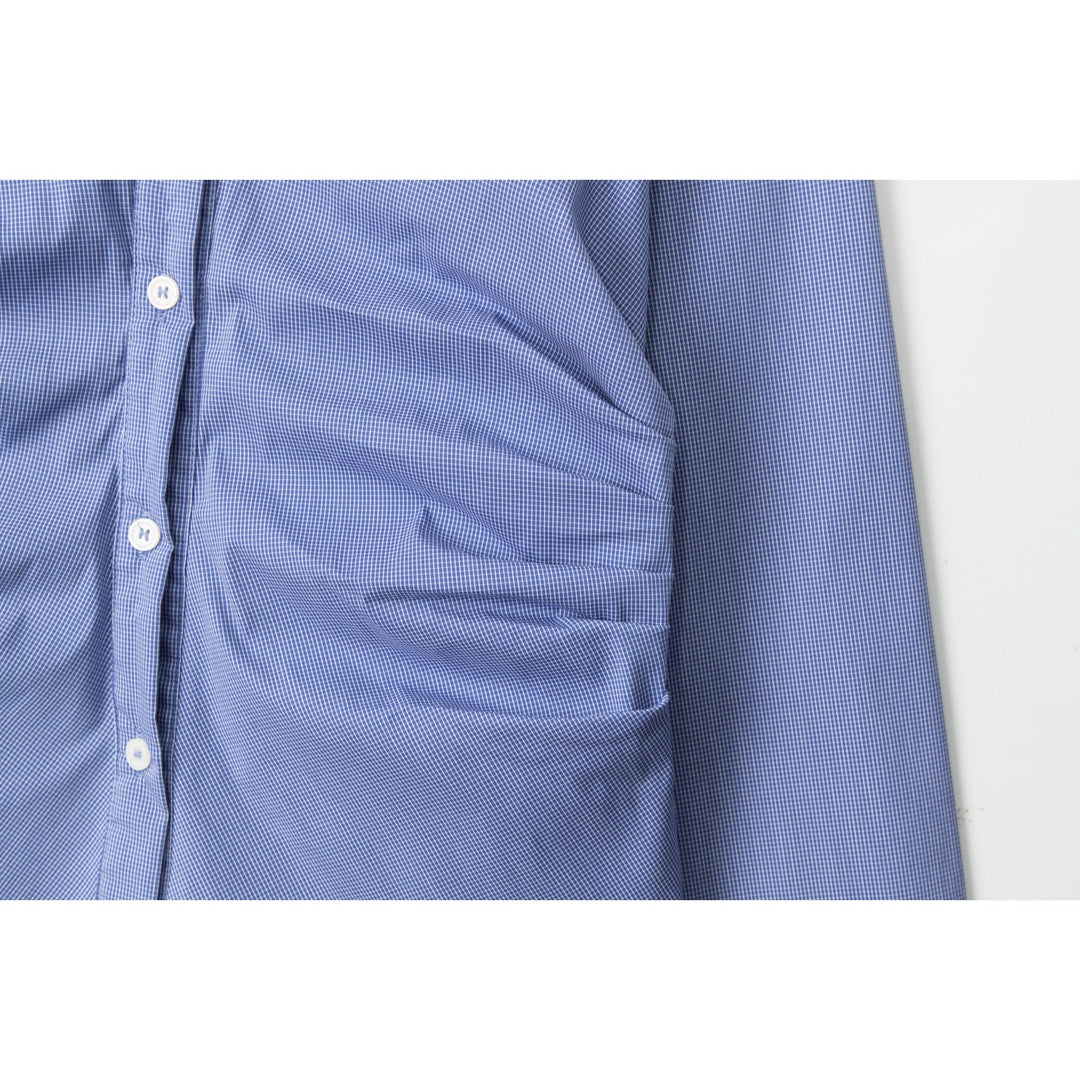 Retro Faltenrock Slim Fit Langarmhemd 