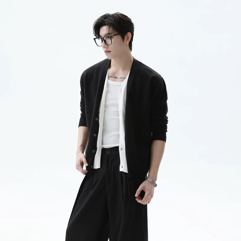 V-Neck Knit Cardigan