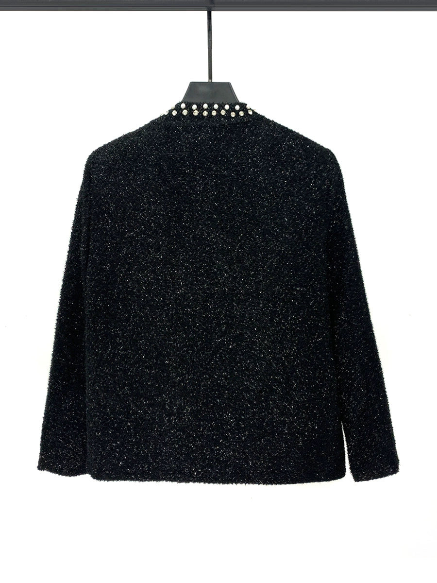 Elmaslarla süslenmiş Ağır-Duty Günlük Kısa Ceket 