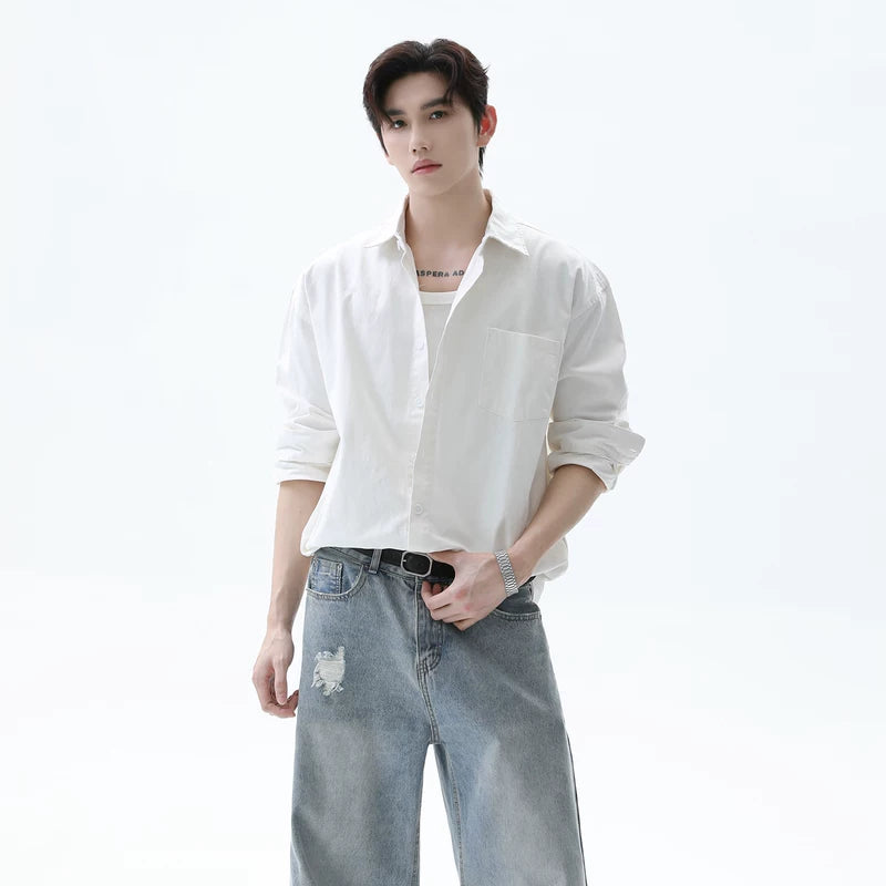 Casual Commuting Washed Shirt