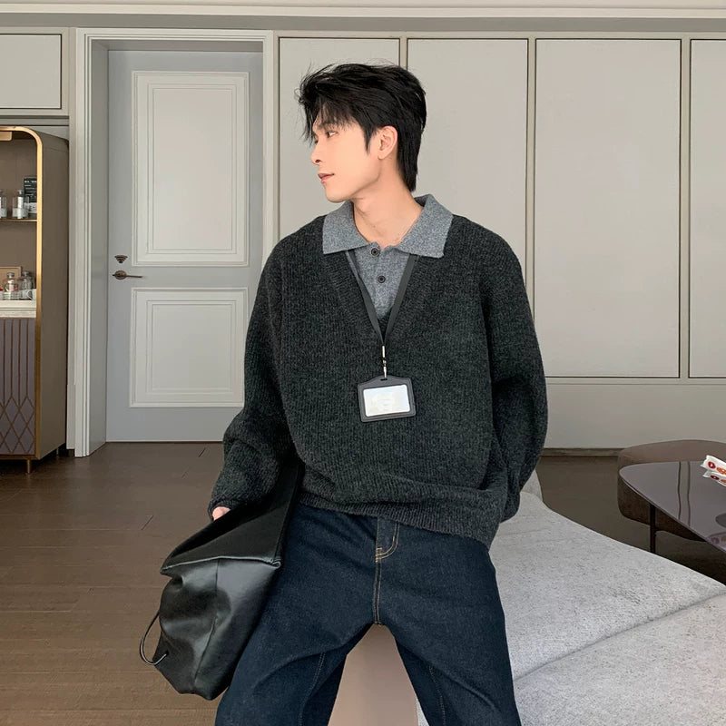 سويت شيرت فضفاض من قطعتين مزيفتين 