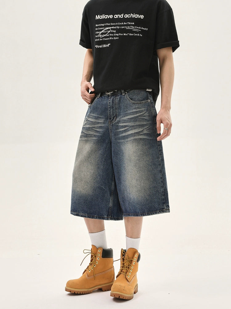 Pantaloni dritti in denim a taglio largo 