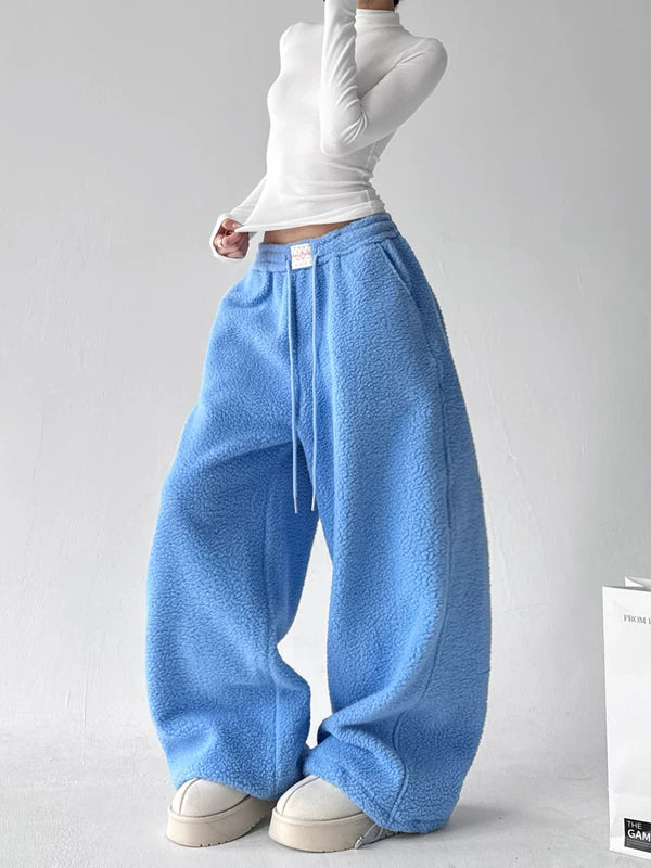 Pantaloni da jogging larghi in pile 