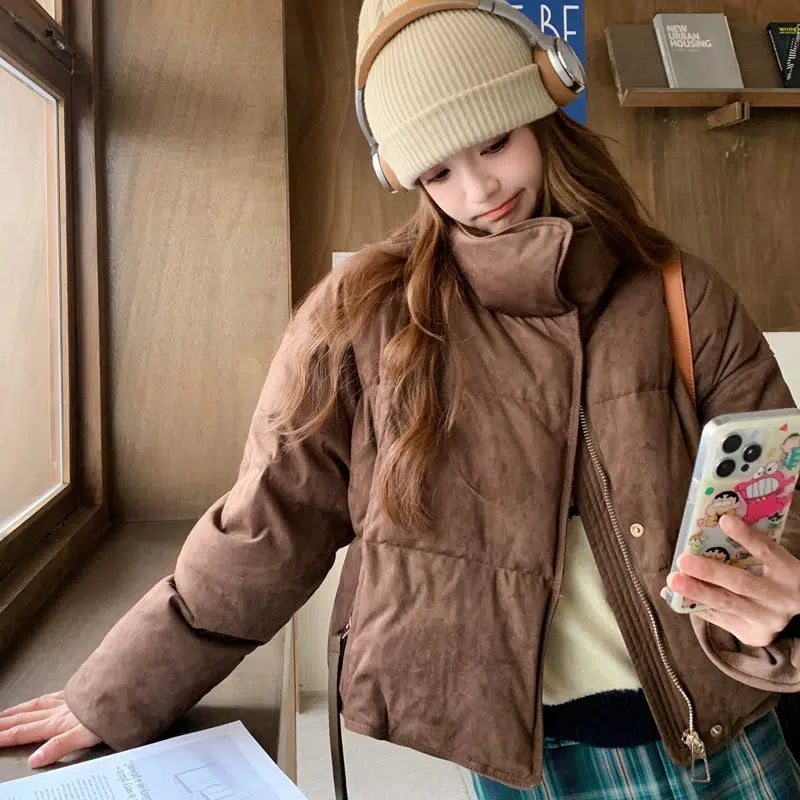 Stand Collar Short Down Puffer Jacket