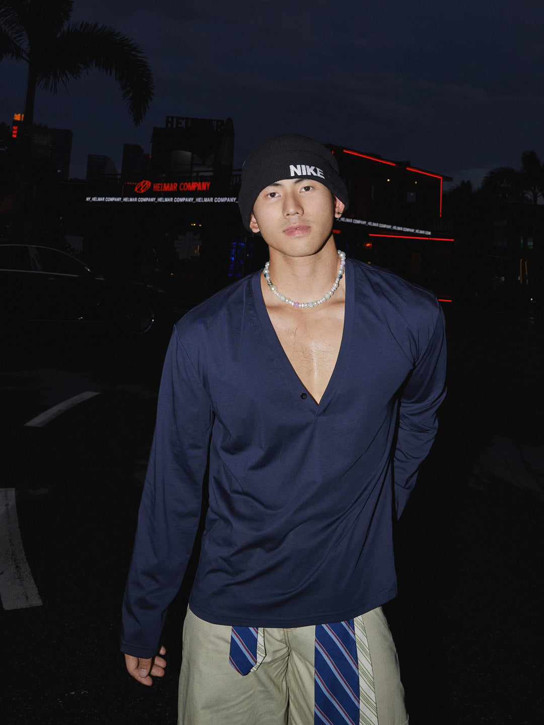 V-neck Long Sleeve Casual Shirt