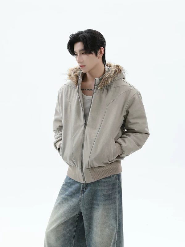 Faux Fur Hooded Puffer Winter Jacket