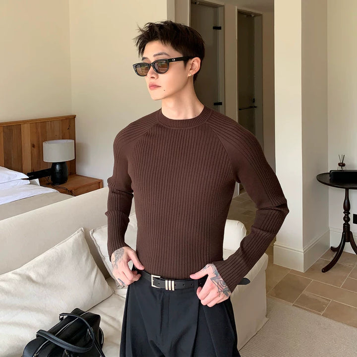 Pull en tricot côtelé ajusté 