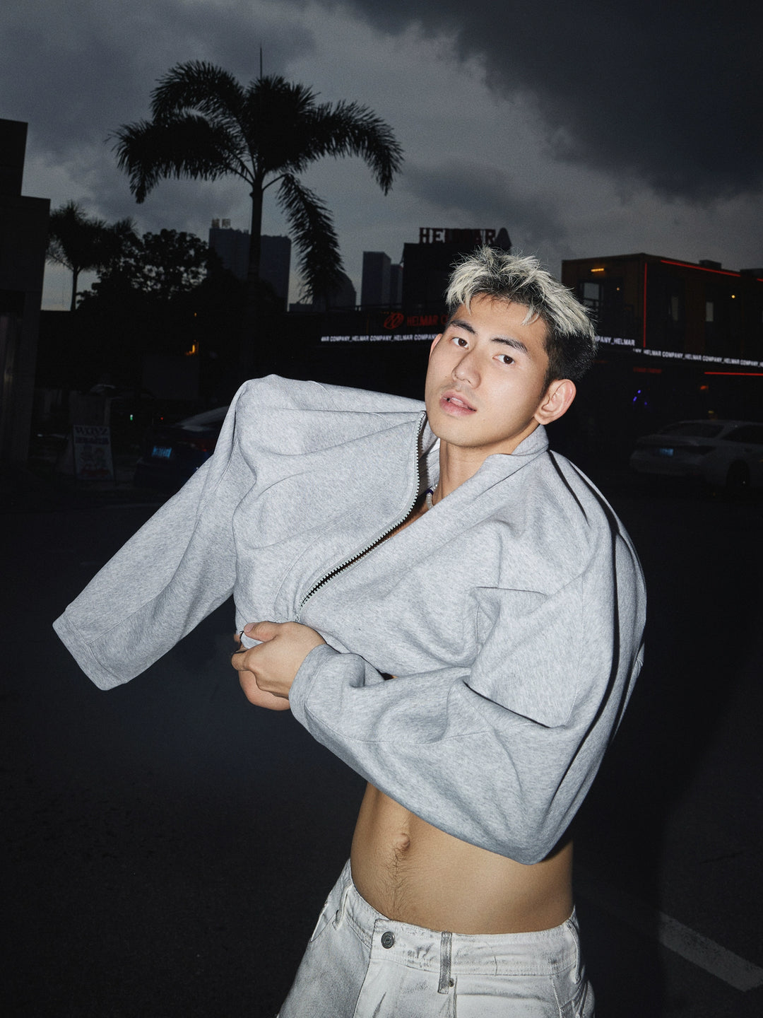Half-Zip Stand Collar Sweatshirt