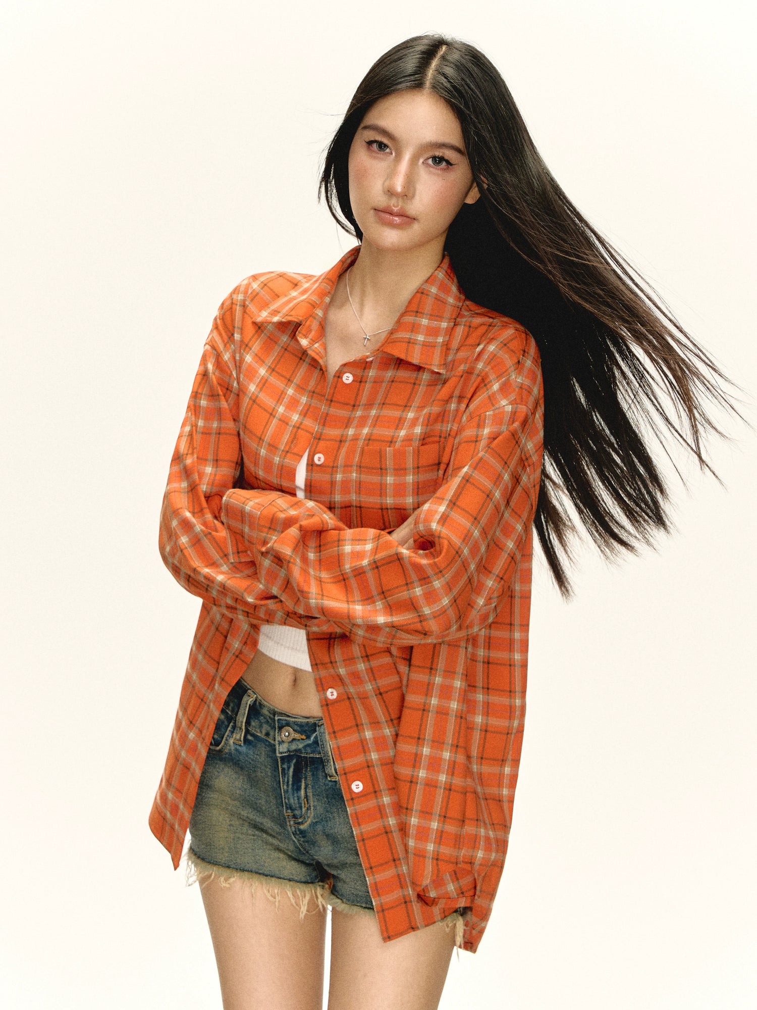 Plaid Long Sleeve Loose Shirt