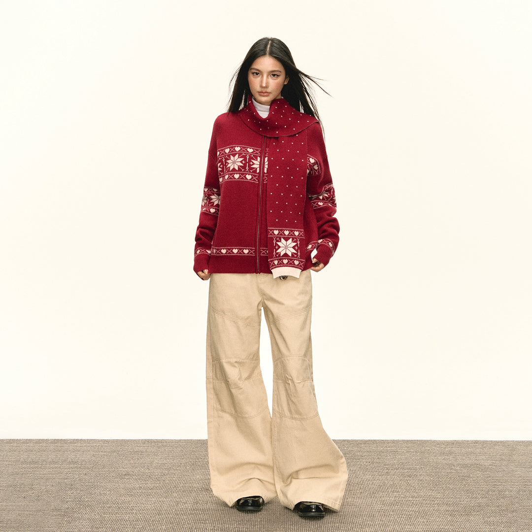 Knitted Zip Cardigan Sweater