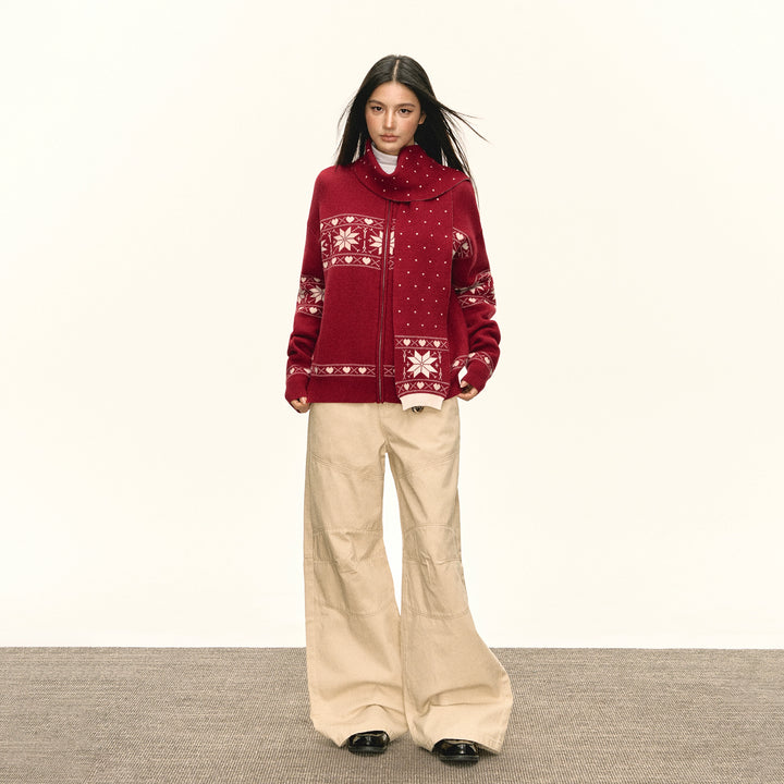 Knitted Zip Cardigan Sweater