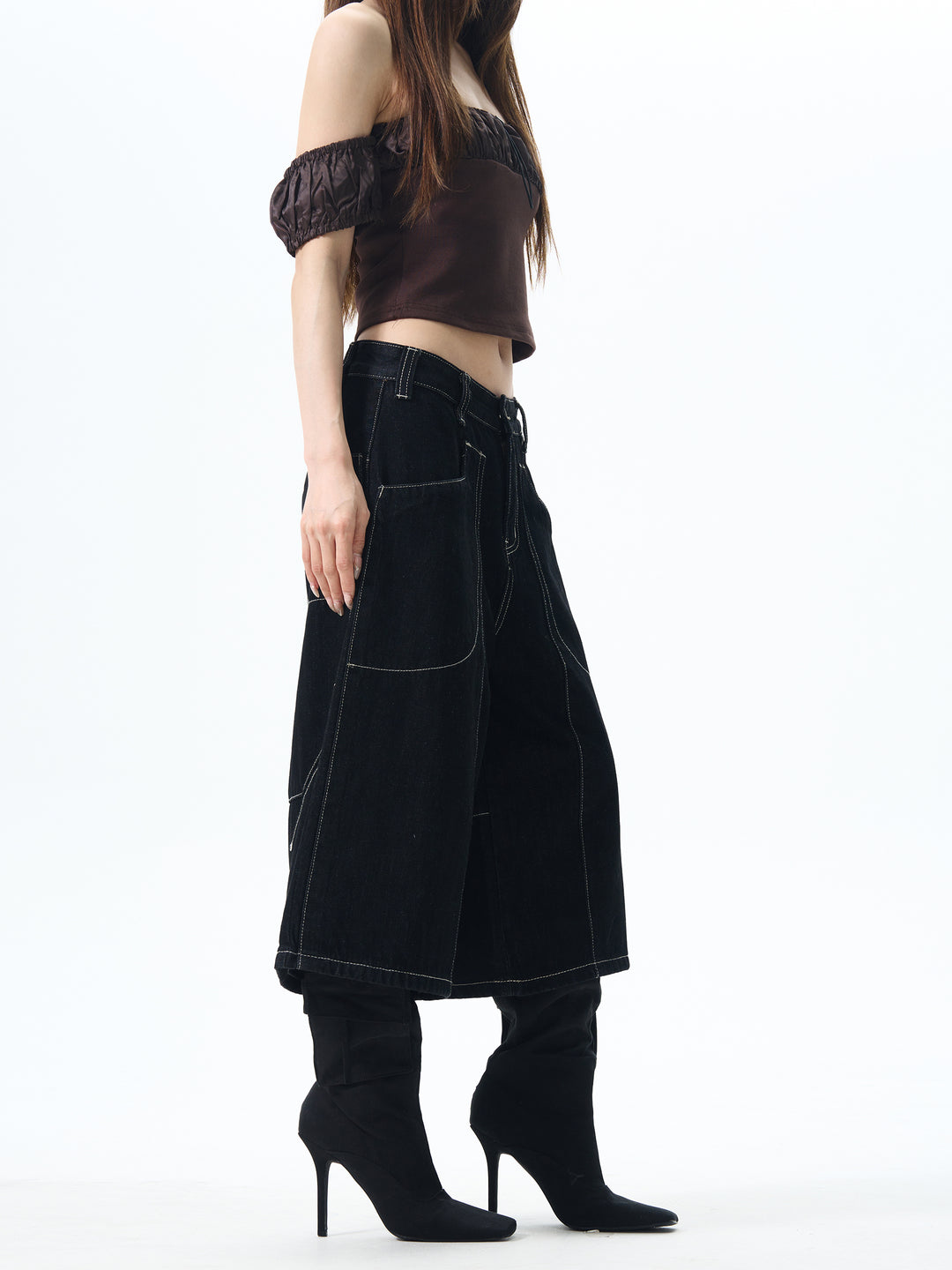 Loose Cropped Denim Pants