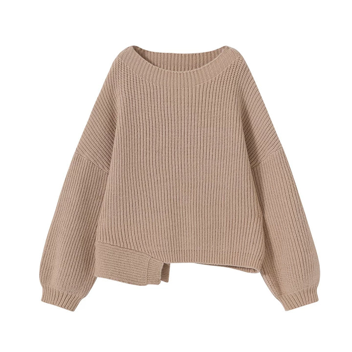 Off-Shoulder Loose Knit Sweater Cardigan