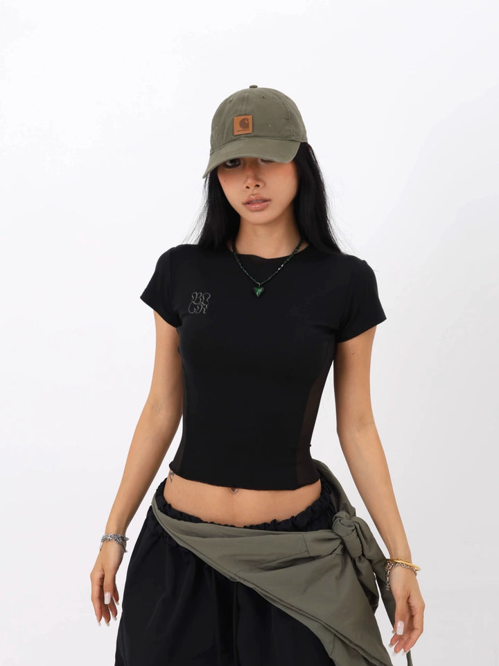 Camiseta Casual de Manga Curta Ajustada 