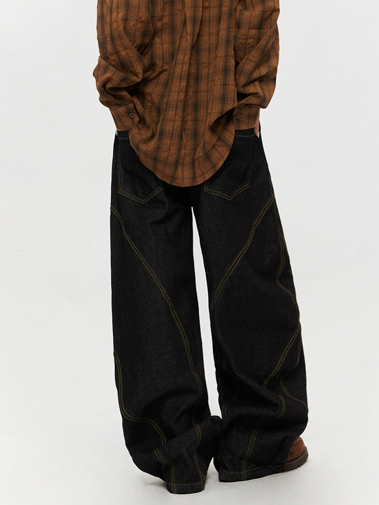 Retro Splicing Vide Leggings Jeans 