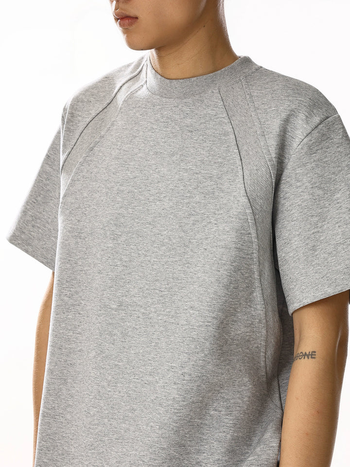 Basic Crew Neck Patchwork T-shirt