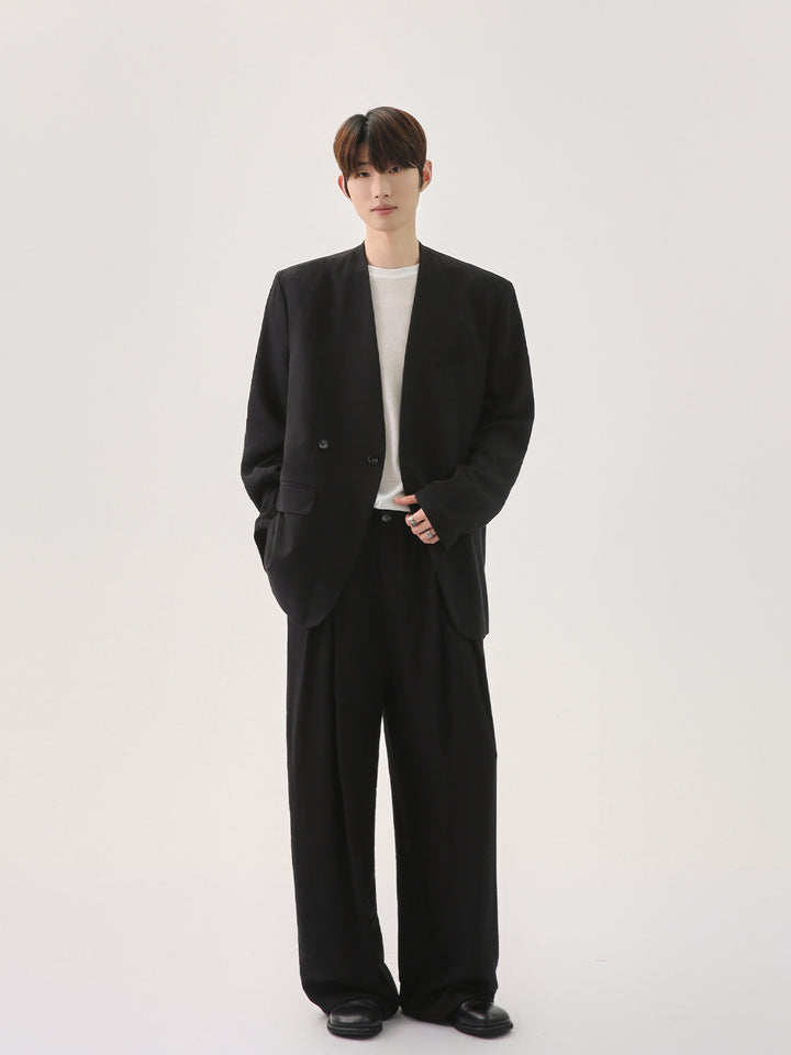 벨트가 탈부착 가능한 캐주얼 칼라리스 수트 